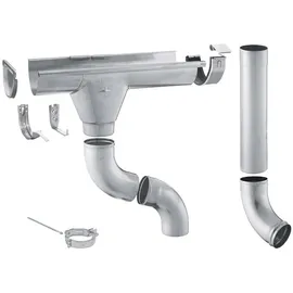 Zambelli Dachrinnen Komplettset 2m 280/ 7 teilig Zink Silber für Gartenhaus