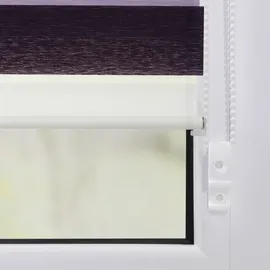 Lichtblick Duo Rollo / Doppelrollo Klemmfix 60 x 150 cm violett/lila/weiß