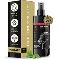 Peticare Anti-Kriebelmücken Gnitzen Spray für Pferde, Sommerekzem vorbeugen 100 ml