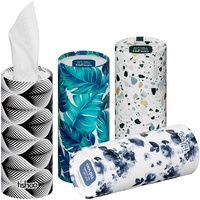 tishoo extra weiche 4-lagig Taschentücher mit Feuchtigkeitscreme | für Becherhalter im Auto, Zuhause und Reisen | 16 Tuben in kunststofffreier Verpackung | Mixed/Mayfair