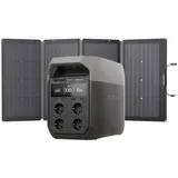 Ecoflow EcoFlow DELTA 3 Tragbare Powerstation mit 220 W Solarpanel, 1 024 kWh Powerstation Solargenerator, Balkonkraftwerk DELTA 3 mit 220 W Solarpanel, für Camping, Wohnmobile, netzunabhängiges Wohnen und Backup-Leistung