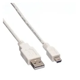 Value USB 2.0 Kabel, Typ A - 5-Pin Mini, weiß, 0,8 m