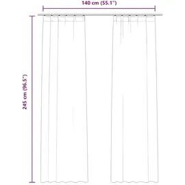 vidaXL Verdunkelungsvorhänge mit Haken 2 Stk. Samt Anthrazit 140x245cm