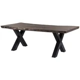 MASSIVMOEBEL24.DE Baumtisch 220 x 77 x 100 cm grau