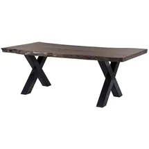 MASSIVMOEBEL24.DE Baumtisch 220 x 77 x 100 cm grau