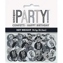 Unique Konfetti zum 18. Geburtstag 14 g Schwarz/Silber