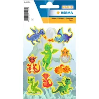 Herma Aufkleber Drachen klein groß 9 Stück Neon Tiere Sticker Scrapbooking