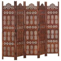vidaXL Raumteiler Handgeschnitzt Braun 200x165cm Sheesham-holz
