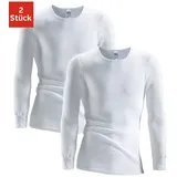 CLIPPER Unterhemd (2 St.), schlichtes Basic, Unterziehshirt - in Doppelripp, Langarmshirt Gr. 8 (8), weiß, , 602493-8