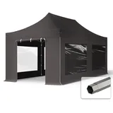 TOOLPORT Faltpavillon 3 x 6 m inkl. 4 Seitenteile Dunkelgrau