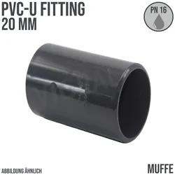 20 mm PVC Klebe Fitting Muffe Verbinder - PN 16 bar