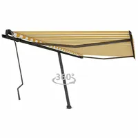 VidaXL Standmarkise Einziehbar 450 x 350 cm gelb