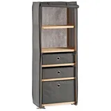 Kipit Regal Grau Holz Stoff (28 x 113 x 42 cm) - Schwarz