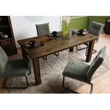 Massivmoebel24 Mango 200 x 76 x 100 cm braun lackiert
