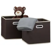 Relaxdays 8 x Faltbox braun