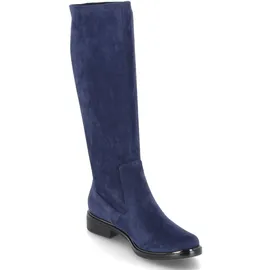 CAPRICE Damen Stiefel ohne Absatz Kniehoch Vegan, Blau