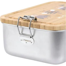 Lässig Kinder Brotdose Edelstahl und Bambus Frühstücksbox nachhaltig Kindergarten Schule/Lunchbox Stainless Steel Bamboo Nature