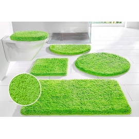 my home Badematte »Sanremo«, Höhe 30 mm, rutschhemmend beschichtet, fußbodenheizungsgeeignet, besonders weich durch Microfaser, Badematten auch als 3 teiliges Set erhältlich, grün
