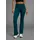 fayn sports FAYN SPORTS, Damen, Gr. 24, K + L Gr, blau (schwarz petrol), Jersey, Obermaterial: 90% Baumwolle, 10% Elasthan, unifarben mit Farbeinsatz, bootcut fit lang, Hosen Leggings, Logo als Reflektorprint