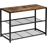 Woltu Schuhregal 63 x 43 x 30 cm Sitzbank / schwarz