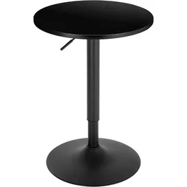 Woltu Bartisch rund höhenverstellbar 1-St 60 x 60 cm Schwarz
