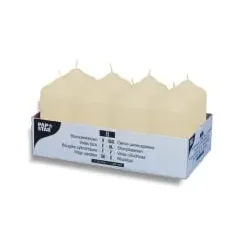 Papstar Stumpenkerzen creme 17981 , 1 Packung = 8 Stück