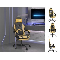 VidaXL Gaming-Stuhl mit Fußstütze Schwarz und Golden Kunstleder