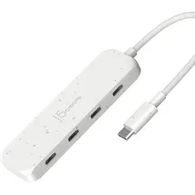 j5create Umweltfreundlicher USB-C-zu-Hub Typ C Gen 2 mit 4 Anschlüssen, - Weiß