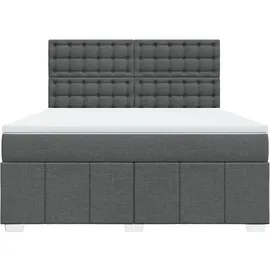 vidaXL Boxspringbett 180 x 200 cm Dunkelgrau