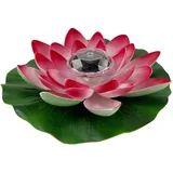 Yeehliny Lotusblüten-Licht, künstliche schwimmende Lotusblumen, Solar-Licht, Solar Lotusblüte, Pool-Licht, Schwimmender Künstlicher Lotus Laterne, Solarleuchte, Teich Dekoration (1PC-Rot)