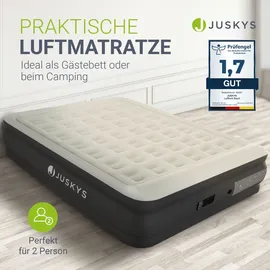 Juskys Luftmatratze Sapri L in Grau / Anthrazit - 2 Personen Luftbett selbstaufblasend - integrierter Pumpe