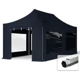 TOOLPORT Faltpavillon 3 x 6 m inkl. 4 Seitenteile Schwarz