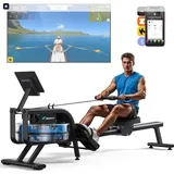 Merach Wasser-Rudergerät leise – 15 L Wassertank, Stahlrahmen, LCD & Bluetooth, Kinomap-kompatibel, klappbar, bis 136 kg,