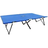 Furnicato Doppelliege Klappbar Campingbett 193x125x40 Cm Blau Stahl Mit 240 Kg Tragfähigkeit