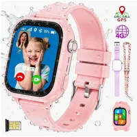 Vashoy 2026 Kinderuhr T53Neue Smartwatch Kinder mit GPS, Kameras, Smartwatch (5 cm/1.83 Zoll, Android/4G (LTE) 4G Telefonfunktionen Smartwatch, 7-tlg., Verschiedene Gehäusevarianten, Mit App-Download-Funktion, Schulmodus,Geschenke für Kinder im Alter von 5 bis 16 Jahren rosa|rot