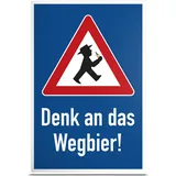 DankeDir! Wegbier Reminder Schild mit Spruch - lustiges Geschenk für ihn Geschenkidee Geburtstagsgeschenk Männer Jungs Party Deko Zubehör Scherzartikel JGA - Accessoire Fotobox