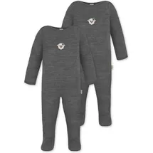 normani Outdoor Sports 2er Pack Baby Merino Strampler „Levin" in Anthrazit | Gr.: 80