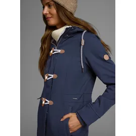 KangaROOS Softshelljacke KANGAROOS, Damen, Gr. 38, blau (marine), Softshell, Fellimitat: 100% Polyester. Obermaterial: 96% Polyester, 4% Elasthan.
