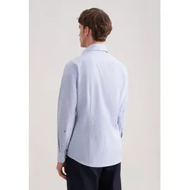 Seidensticker Businesshemd SEIDENSTICKER, Herren, Gr. L (42), normale Ärmellängen, blau, 100% Baumwolle, gestreift, slim fit, 2-Knopf-Manschette, Hemden, Slim 1/1 Kentkragen Gestreift