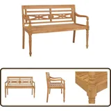 Batavia-sitzbank 120 Cm Teak - Gartenzubehör - Gartenbank - Teak Gartenmöbel - Ausziehbarer Tisch - Terrassenmöbeln