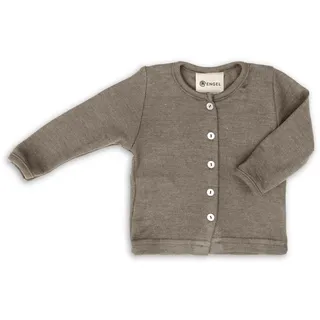 Engel Natur, Baby Strickjacke Cardigan, Rundhals, Langarm, 70% kbT-Merinowolle, 30% Seide (62/68, Walnuss) - 62-68