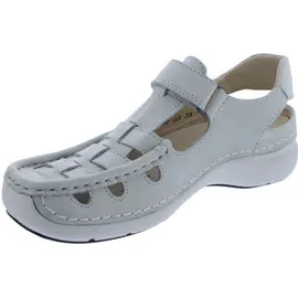 WOLKY Halbschuh mit Klettverschluss Rolling Sun 0720436-120, Fantastic Nubukleder, Weiß, 38 - Weiß - 38