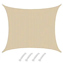 AMANKA UV Sonnensegel Wasserdurchlässig 6x5 - Rechteckig - Sonnenschutz Garten Terrasse