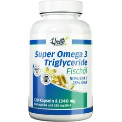 HEALTH+ Super Omega 3 Triglycerdide Fischöl, 120 Kapseln One Size