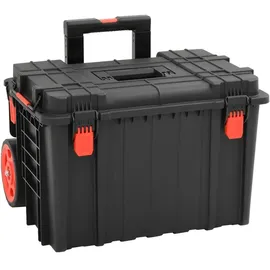 vidaXL Koffer für Flugreise Tragbar Schwarz 57x35x32,5 cm PP, Koffer, Hartschalenkoffer, Werkzeugkasten, Transportkoffer mit Schaumstoff