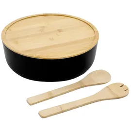 Spetebo Salatschüssel 30 cm Schwarz 2-tlg.