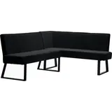 otto home Eckbank OTTO HOME "Gladiole", schwarz, B:202cm H:84cm T:61,5cm, Polyester, Sitzbänke, Eckbank, mit Taschenfederkern, schwarzes Metallgestell, Breite 190 cm