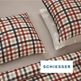 SCHIESSER Nordic Winterprint Greige 135 x 200 cm + 80 x 80 cm