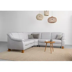 Ecksofa HOME AFFAIRE "Caldera L-Form", silber, B:270cm T:250cm, 100% Polyester, Sofas, Federkern, wahlweise mit Kopfteilverstellung, Bettfunktion, Bettkasten