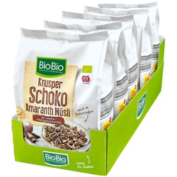 BioBio Knusper Schoko Amaranth Müsli 500 g, 5er Pack